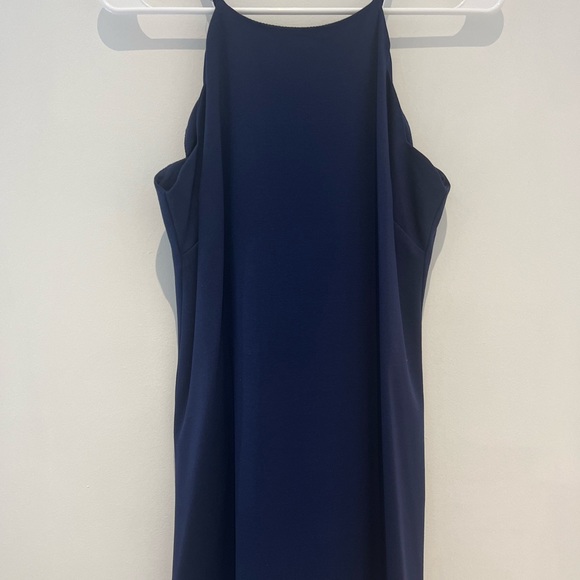 AQUA Navy Blue Scallop Halter Dress - Picture 2 of 3